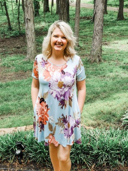 Mint Floral Dress